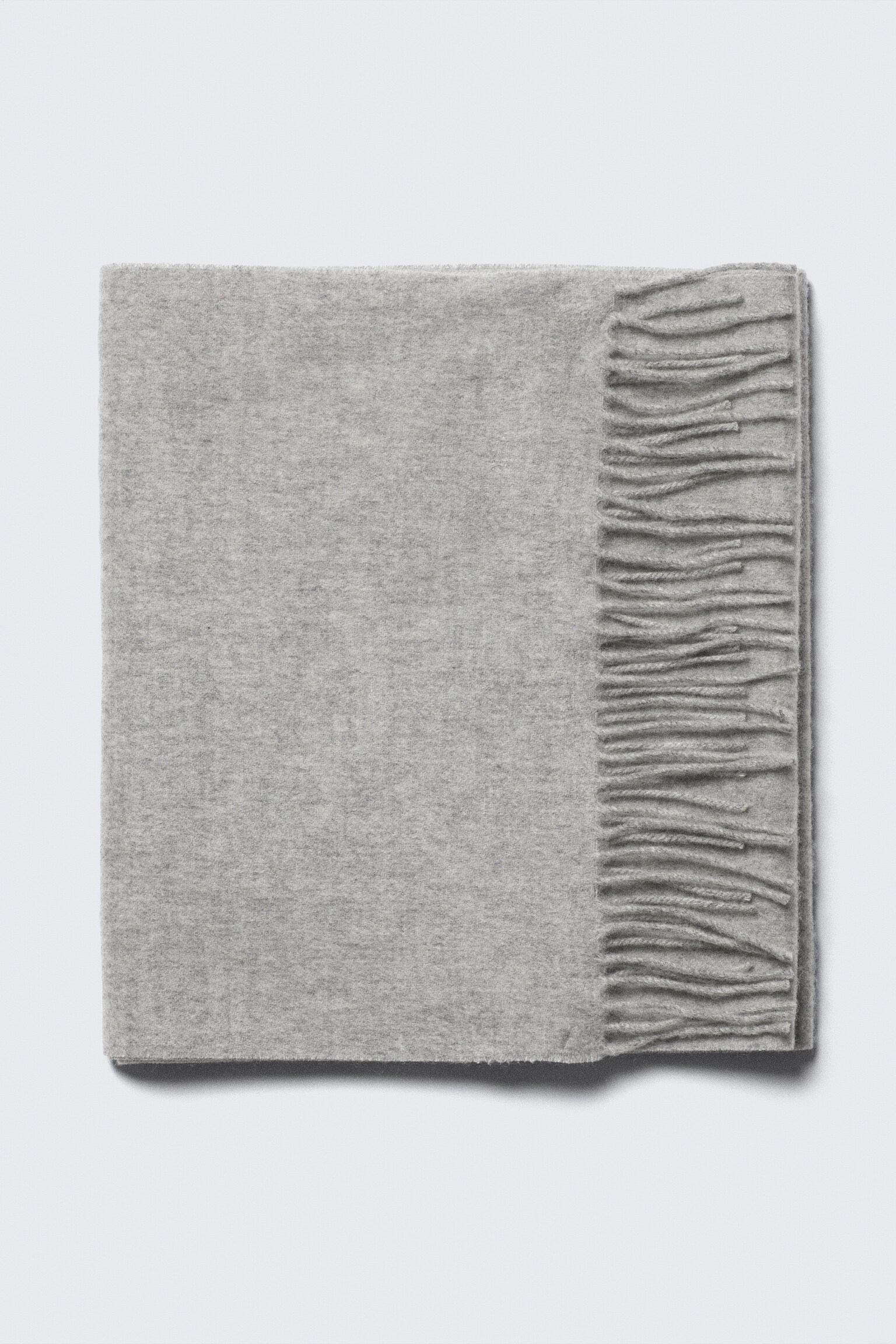 Langer gewebter Wollschal - Dunkelgrau kariert/Mittelbraun - 2