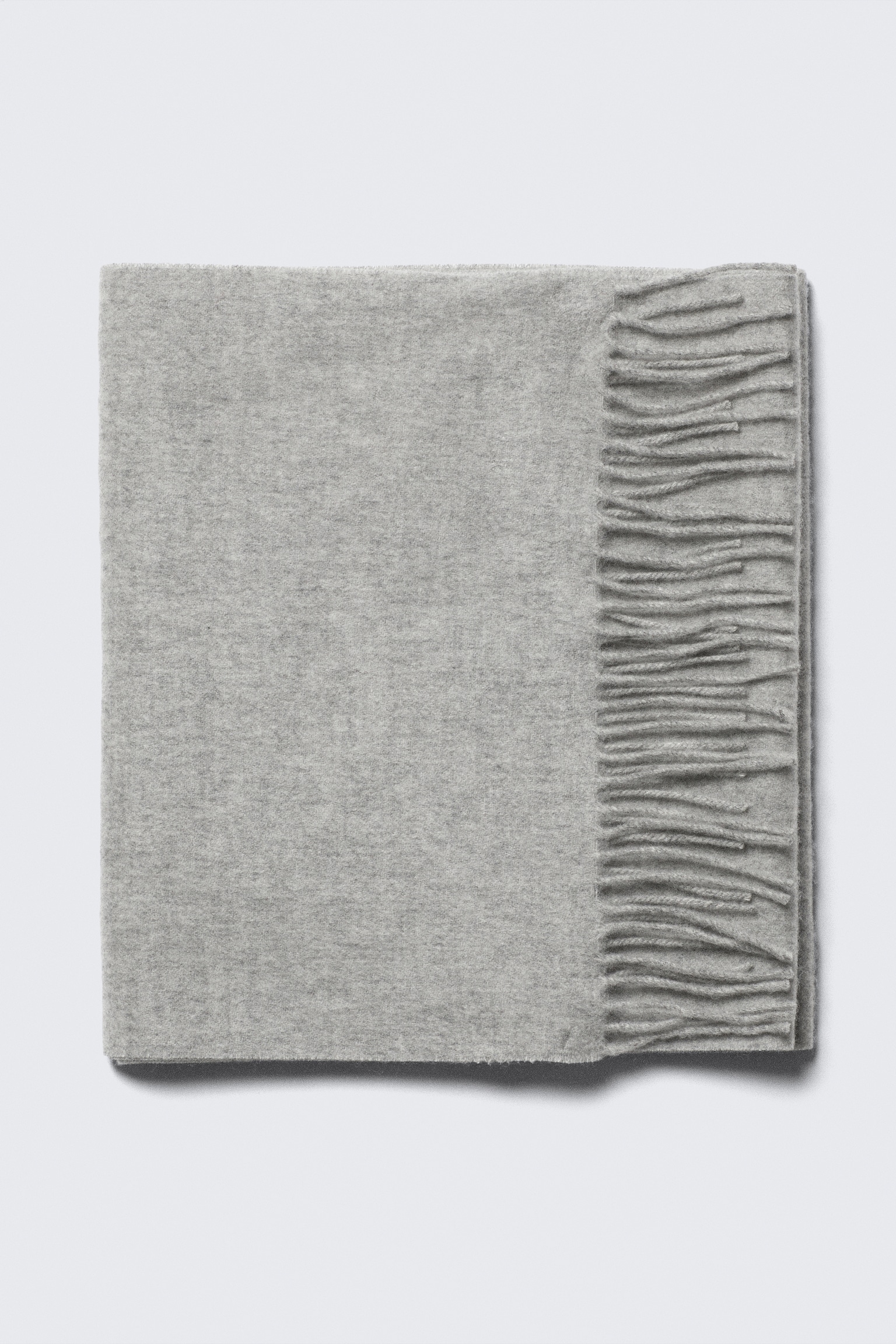 Long Woven Wool Scarf - Checked Dark Grey/Black/Medium Grey/Medium Brown