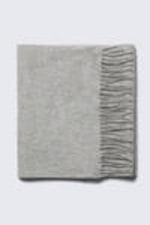 Checked Dark Grey - Long Woven Wool Scarf - 1