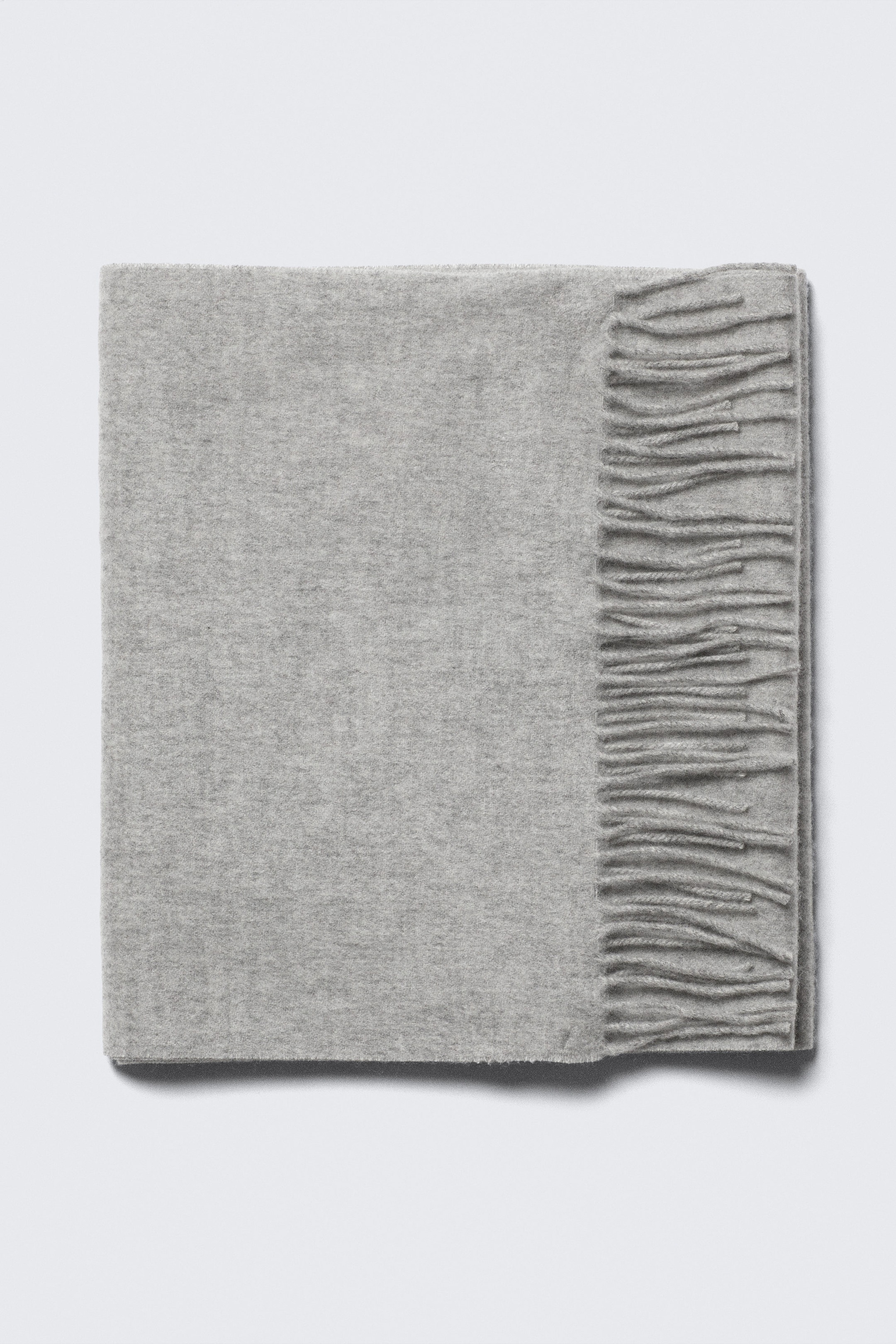 Checked Dark Grey - Long Woven Wool Scarf - 2