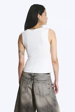 Blanc - Haut à bretelles col V - 3