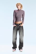 Rubby – Schwarz - Anti – Unisex-Jeans mit niedrigem Bund - 2