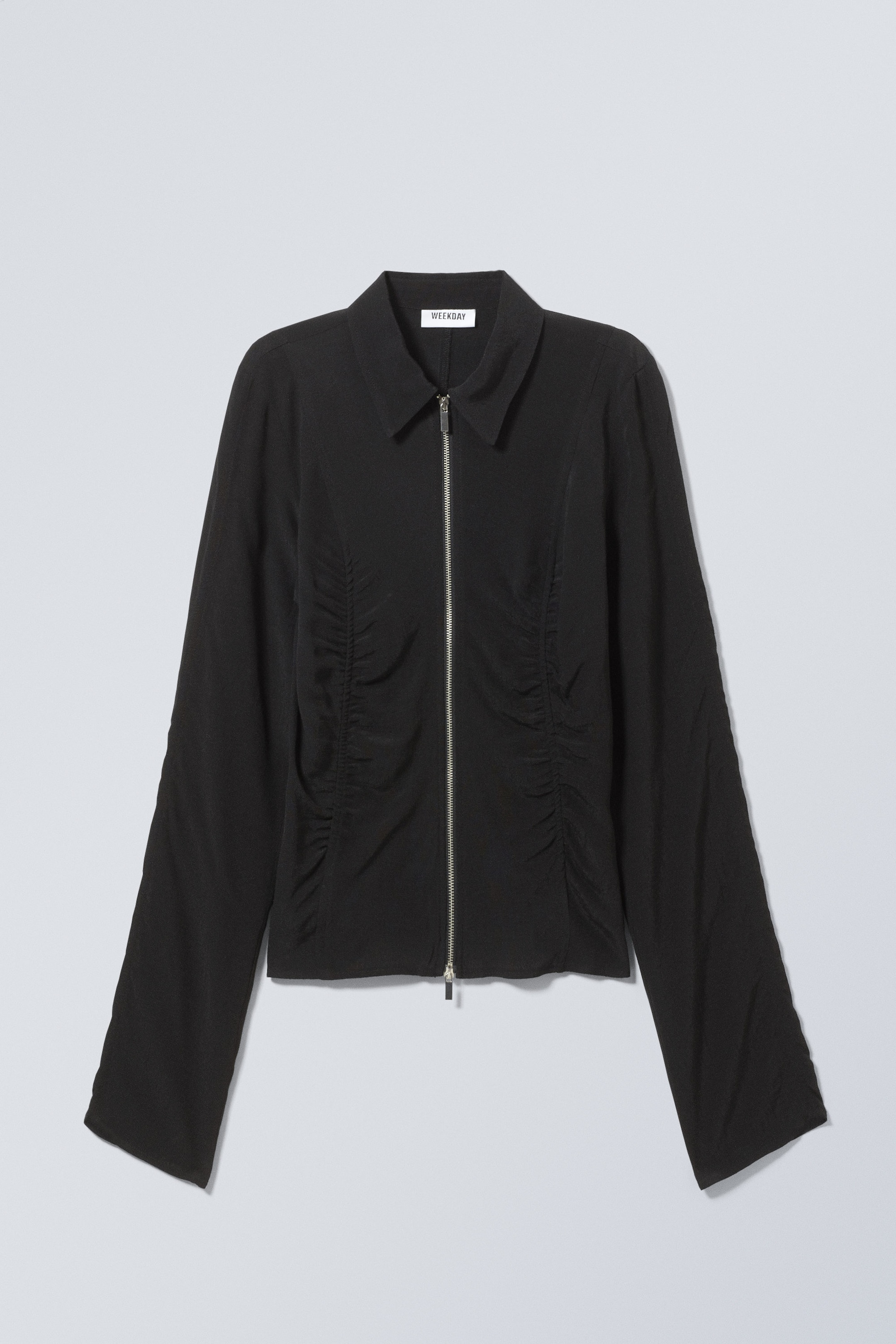 Noir - Chemise zippée froncée Gale - 0