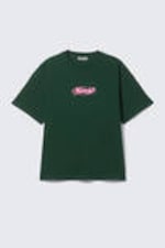 Dark Green - Fntsy - Great Boxy Printed Graphic Tee - 4