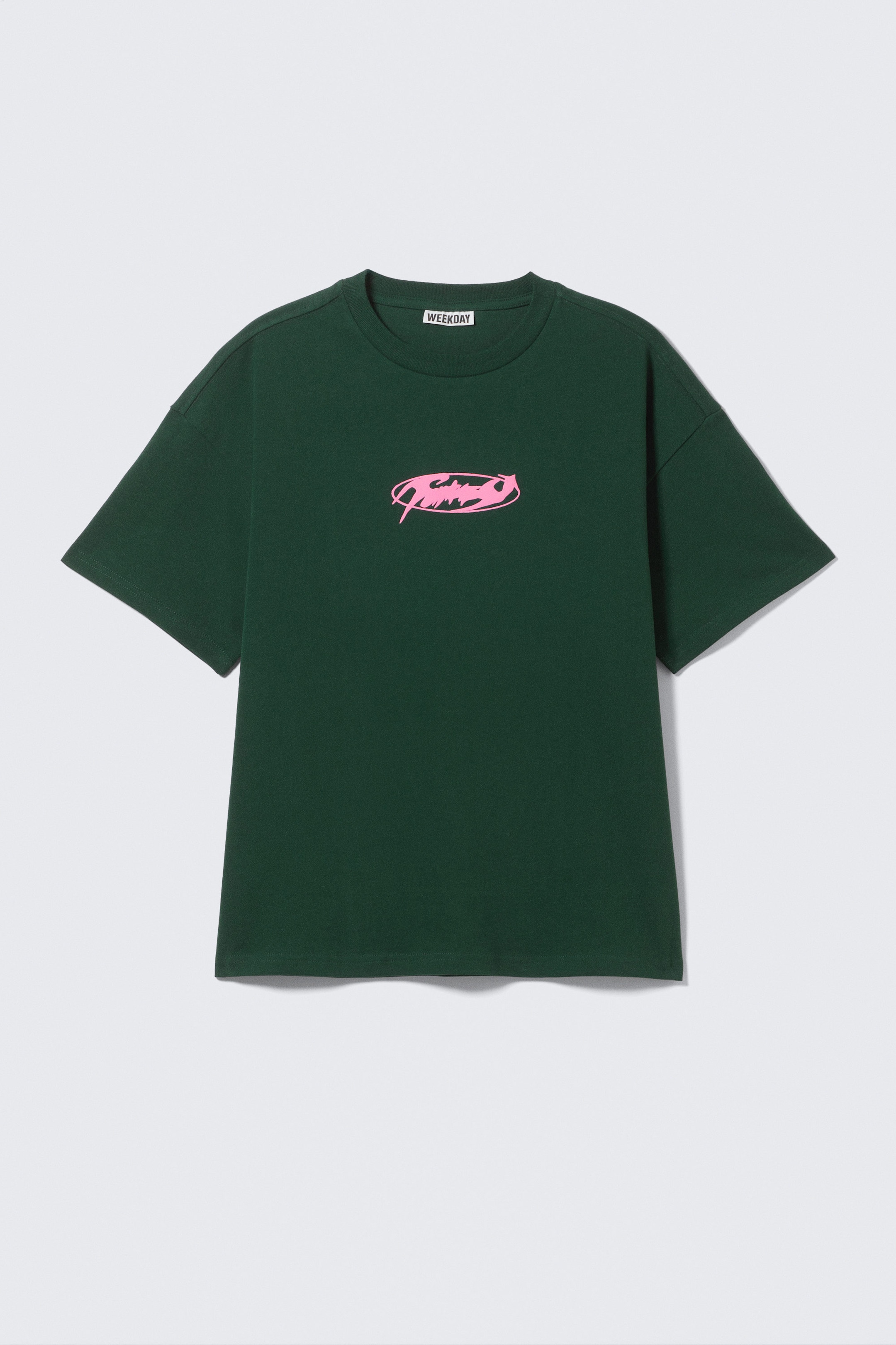 Dark Green - Fntsy - Great Boxy Printed Graphic Tee - 0