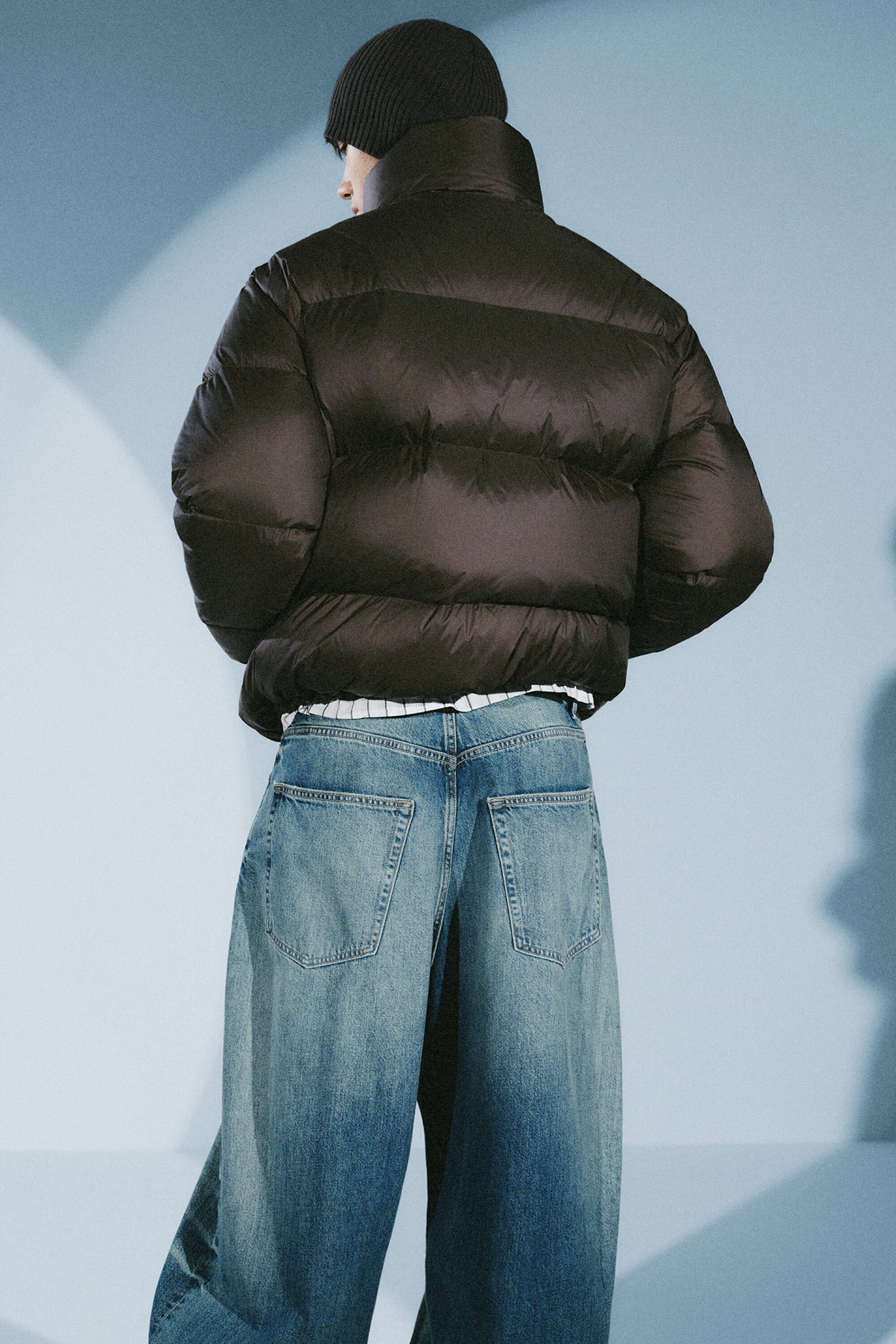 Dark Brown - Recycled Down Relaxed Puffer Jacket - 4
