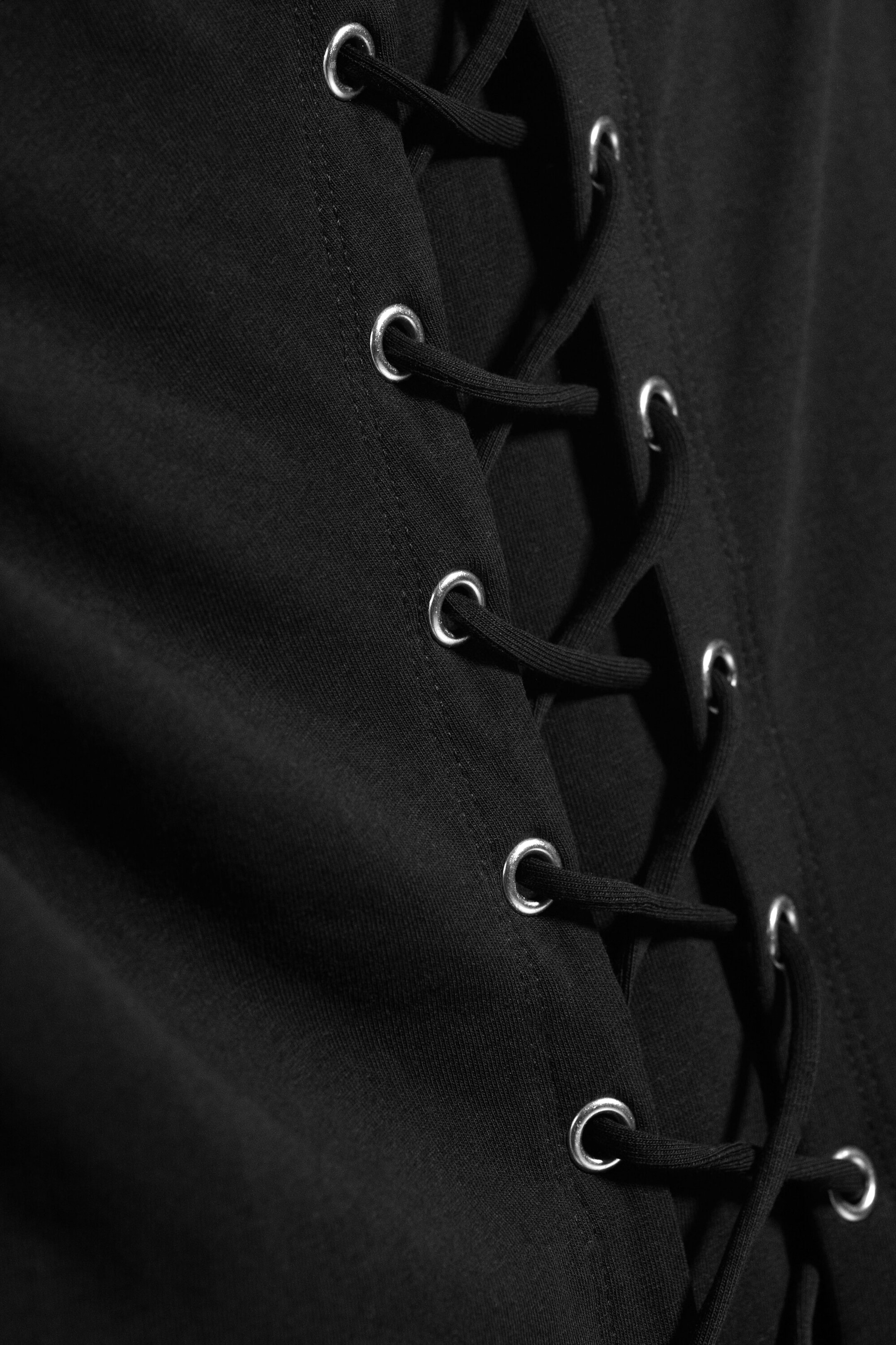 Black - Mid-Rise Cross-Tie Midi Skirt - 1