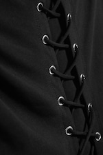 Black - Mid-Rise Cross-Tie Midi Skirt - 1