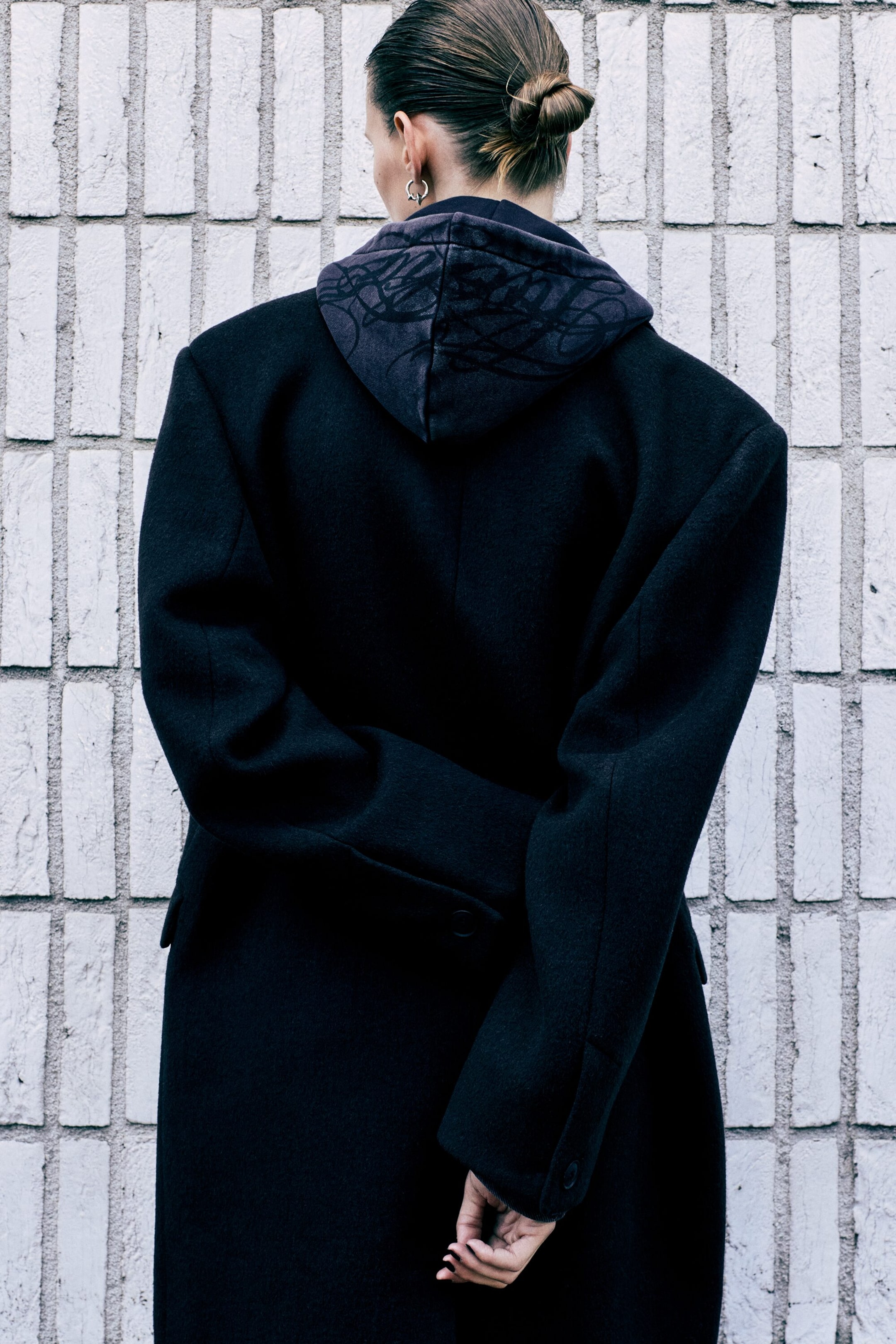 Dark Brown - Oversized Single-Breasted Wool-Blend Car Coat - 3