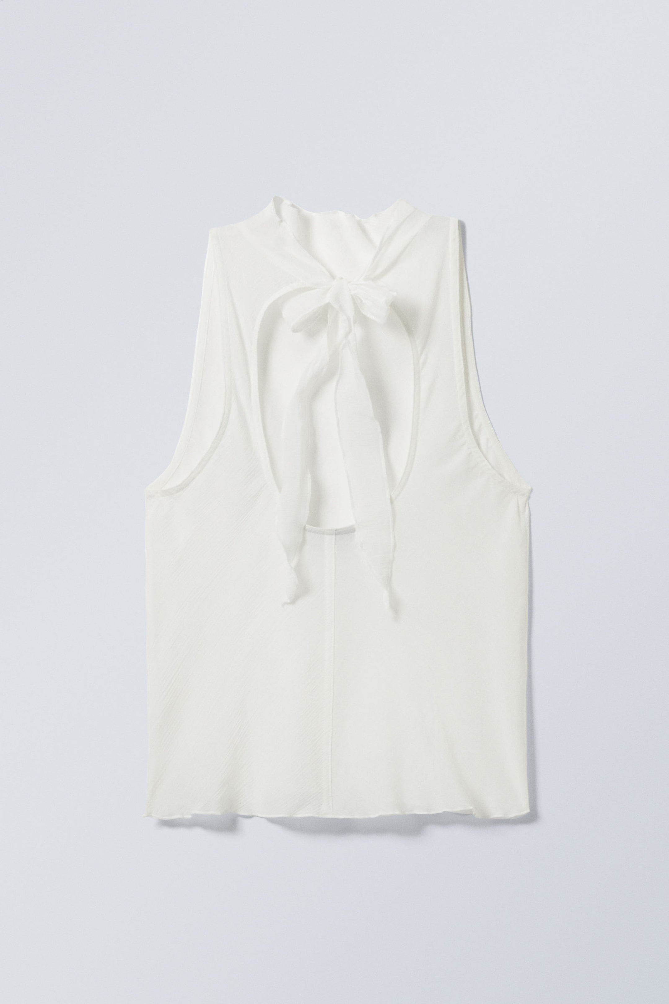 Dusty White - Sleeveless Fitted Strap Top - 2