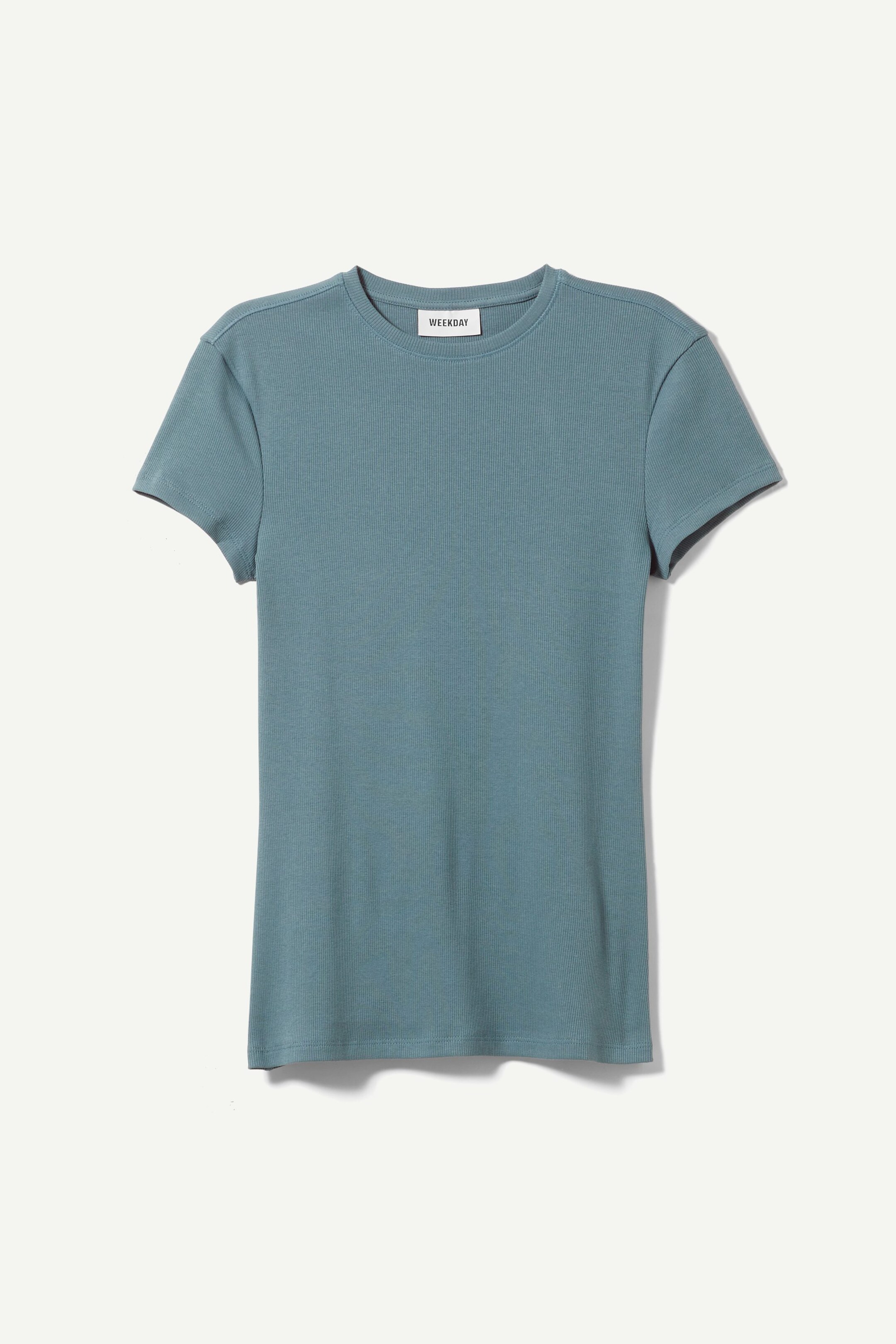 Dusty blue - Close Fitted Rib T-Shirt - 0