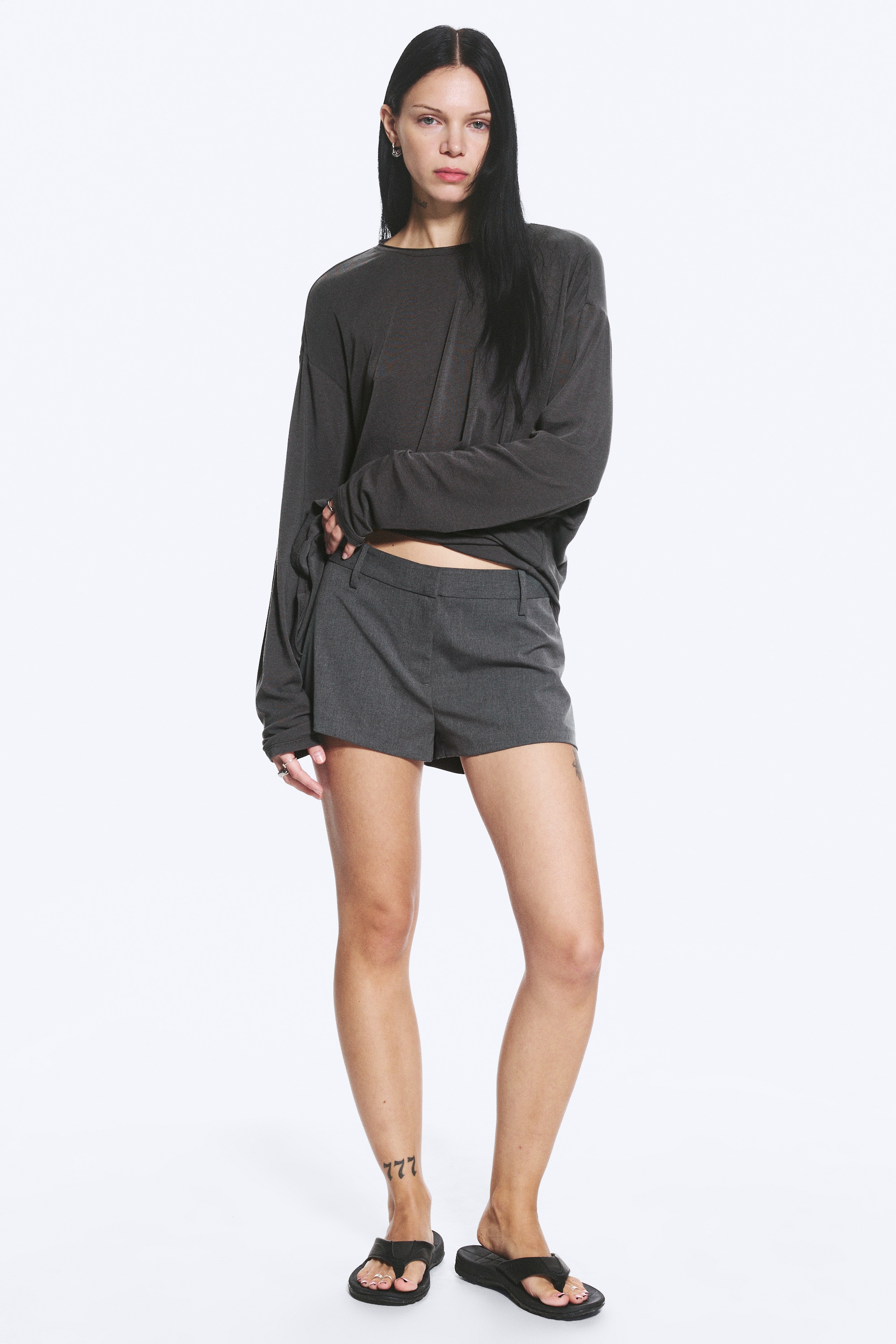 Mini-Shorts De Alfaiataria Cintura Baixa