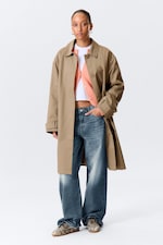 Taupe cendré - Manteau croisé décontracté - 0