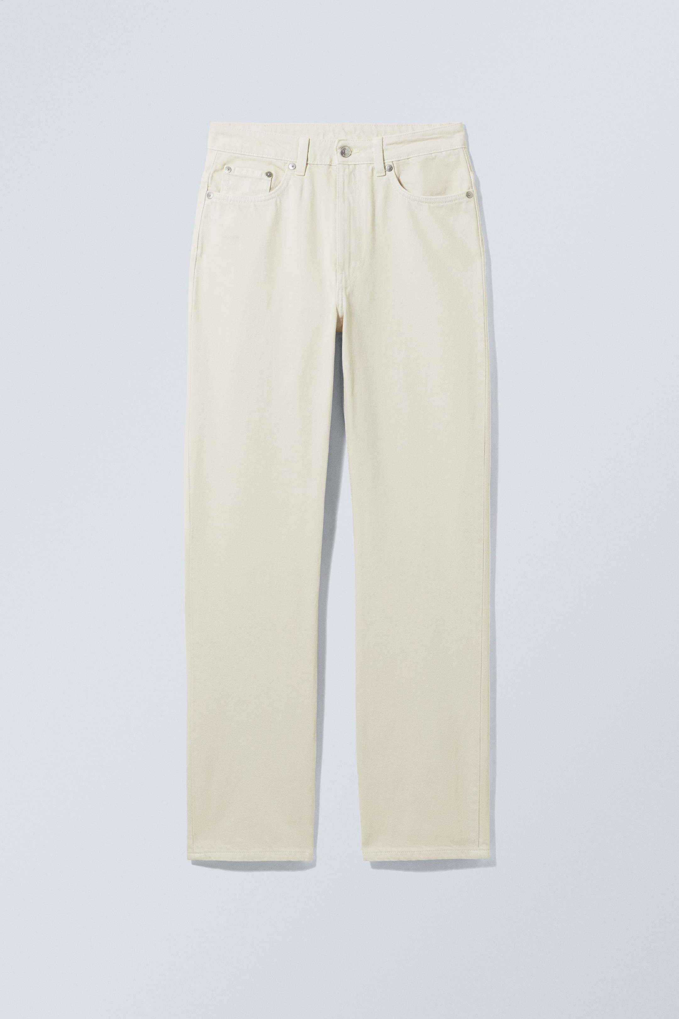 Cremeweiß - Voyage Jeans mit hohem Bund und geradem Bein - 0