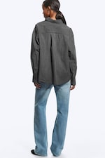 Striped Black - Oversized långärmad bomullsskjorta - 3