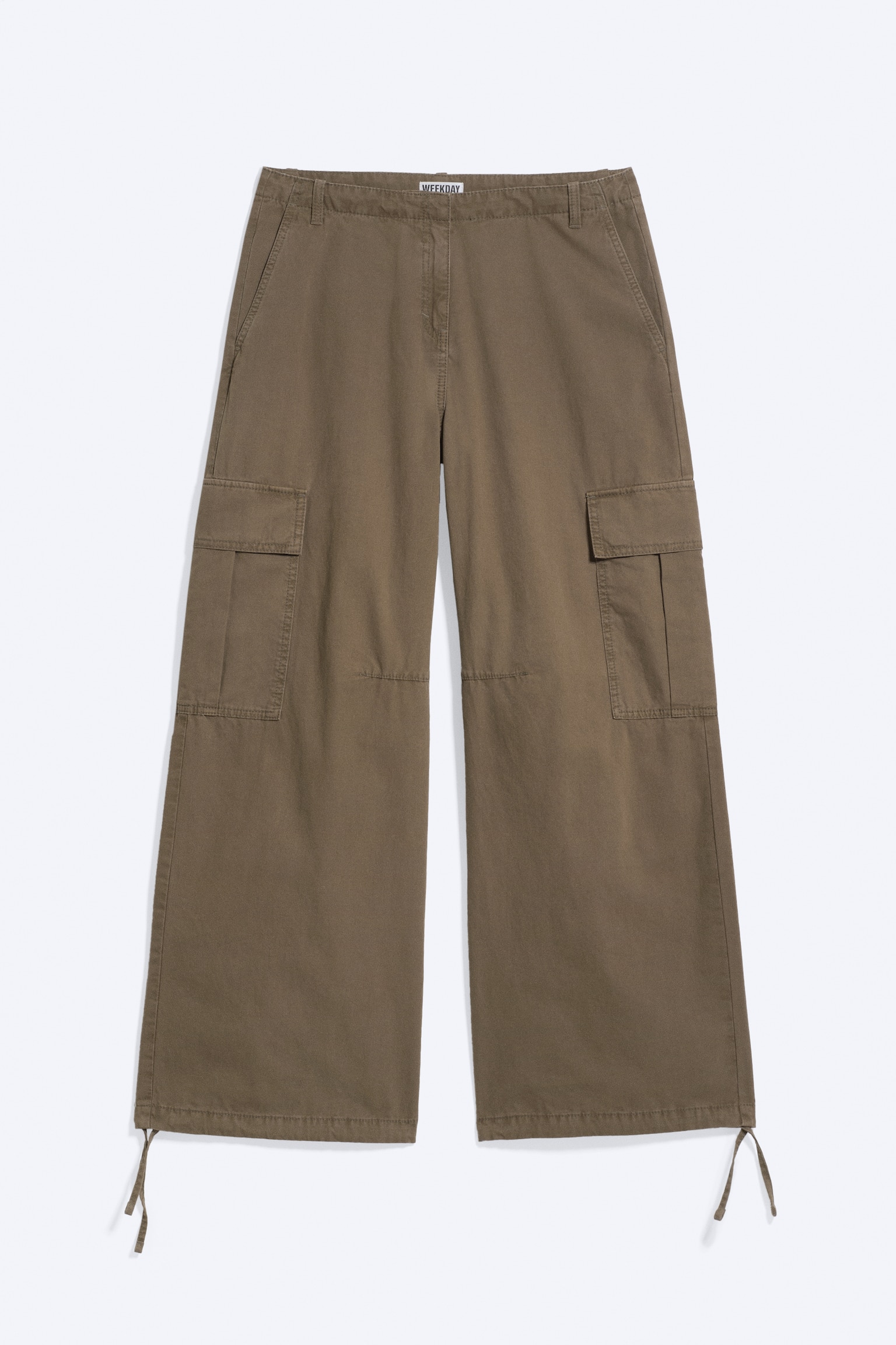 Low-Rise Baggy Cargo Trousers - Dark Khaki