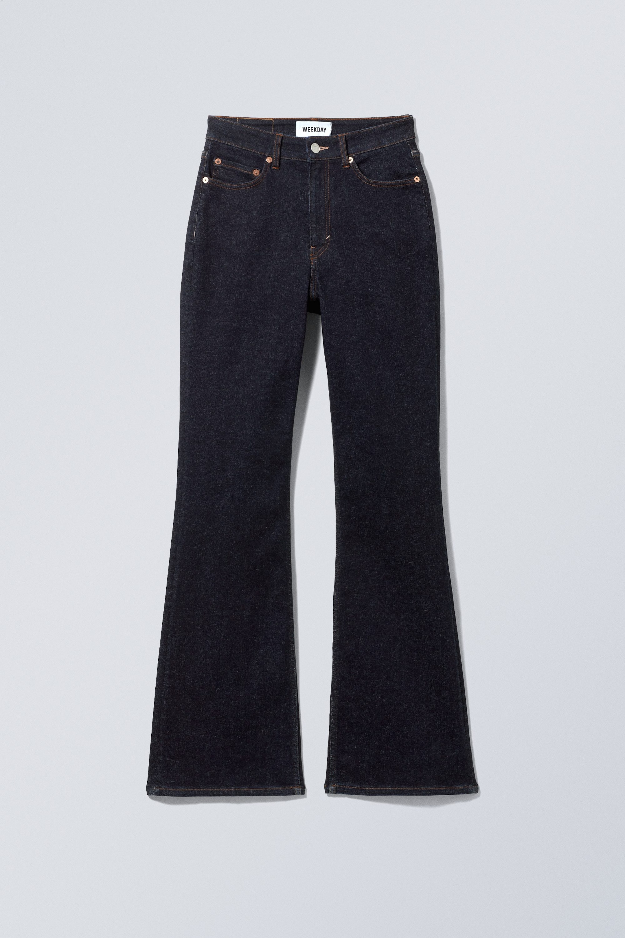 Blaue Rinse - Glow Curve High Waisted Regular Flared Jeans - 0