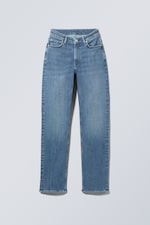 Deep blue - Twig Curve Mid Rise Slim Straight Jeans - 0