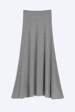 Dusty Grey Melange - Mid Waist Maxi-kjol - 3