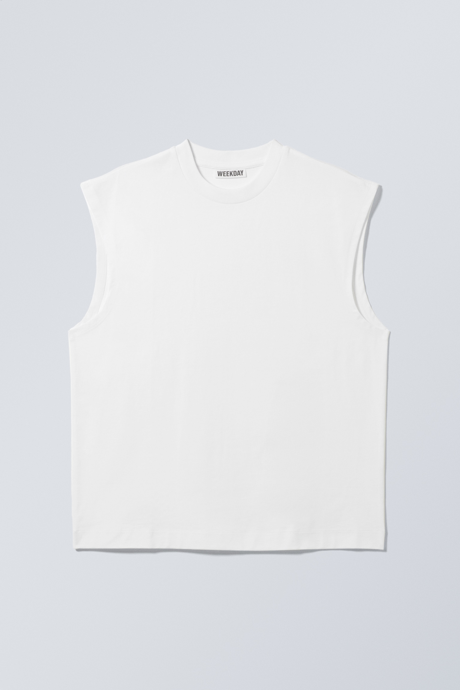 Loose Fit Square Cotton Tank Top - White/Fekete - 2