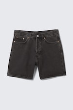 Tuned Black - Black - Space Relaxed Mid-thigh Denim Shorts - 0