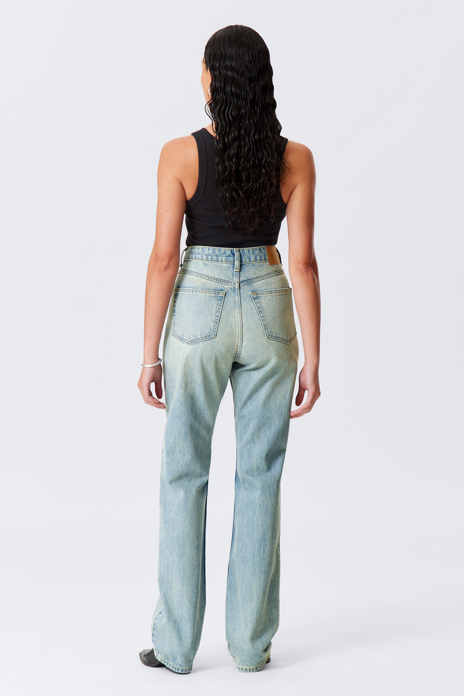 Rowe Super High Waisted Regular Straight Leg Jeans - Port Blue - Svetlomodrá/2000 Blue - Medium Blue/Iron Blue - Medium Blue/Compact Blue - Dark Blue/Echo Black - Black/Nobel Blue - Medium Blue - 4