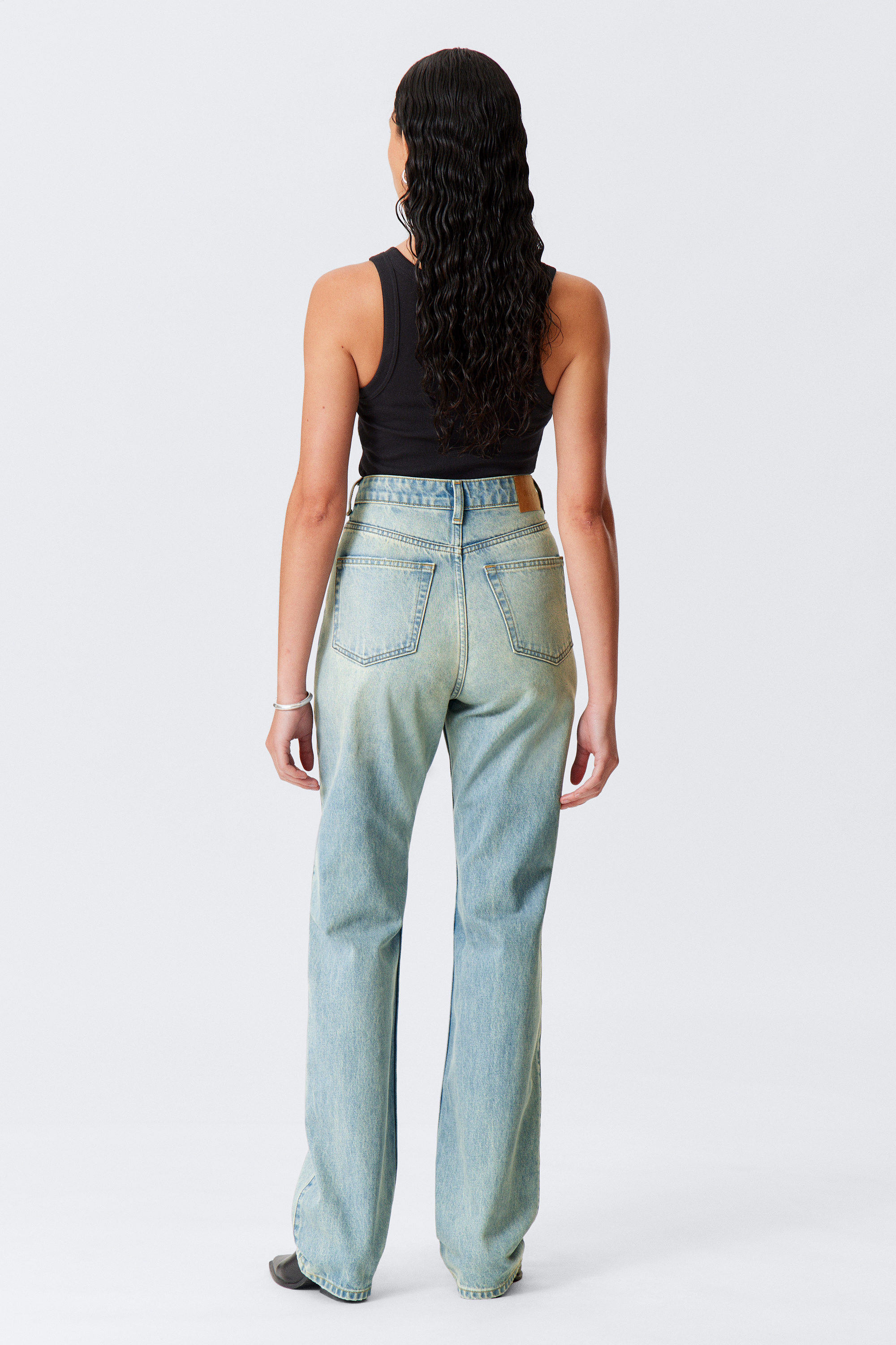 Port Blue - Light Blue - Rowe Super High Waisted Regular Straight Leg Jeans - 3