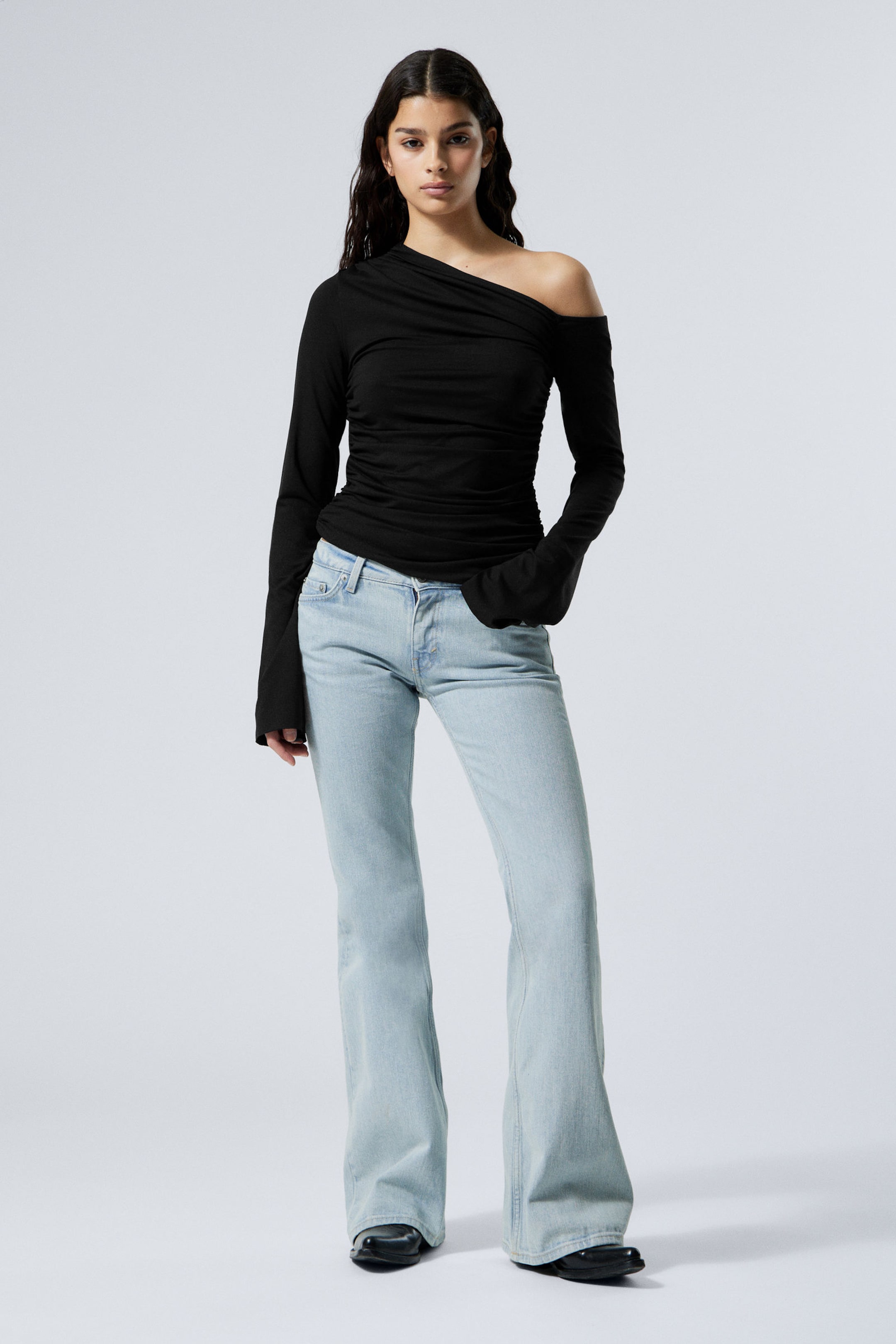 #8898AC - Flame Low Rise Slim Flared Leg Jeans - 1