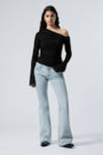 Snow Blue - Light Blue - Flame Low Rise Slim Flared Leg Jeans - 0