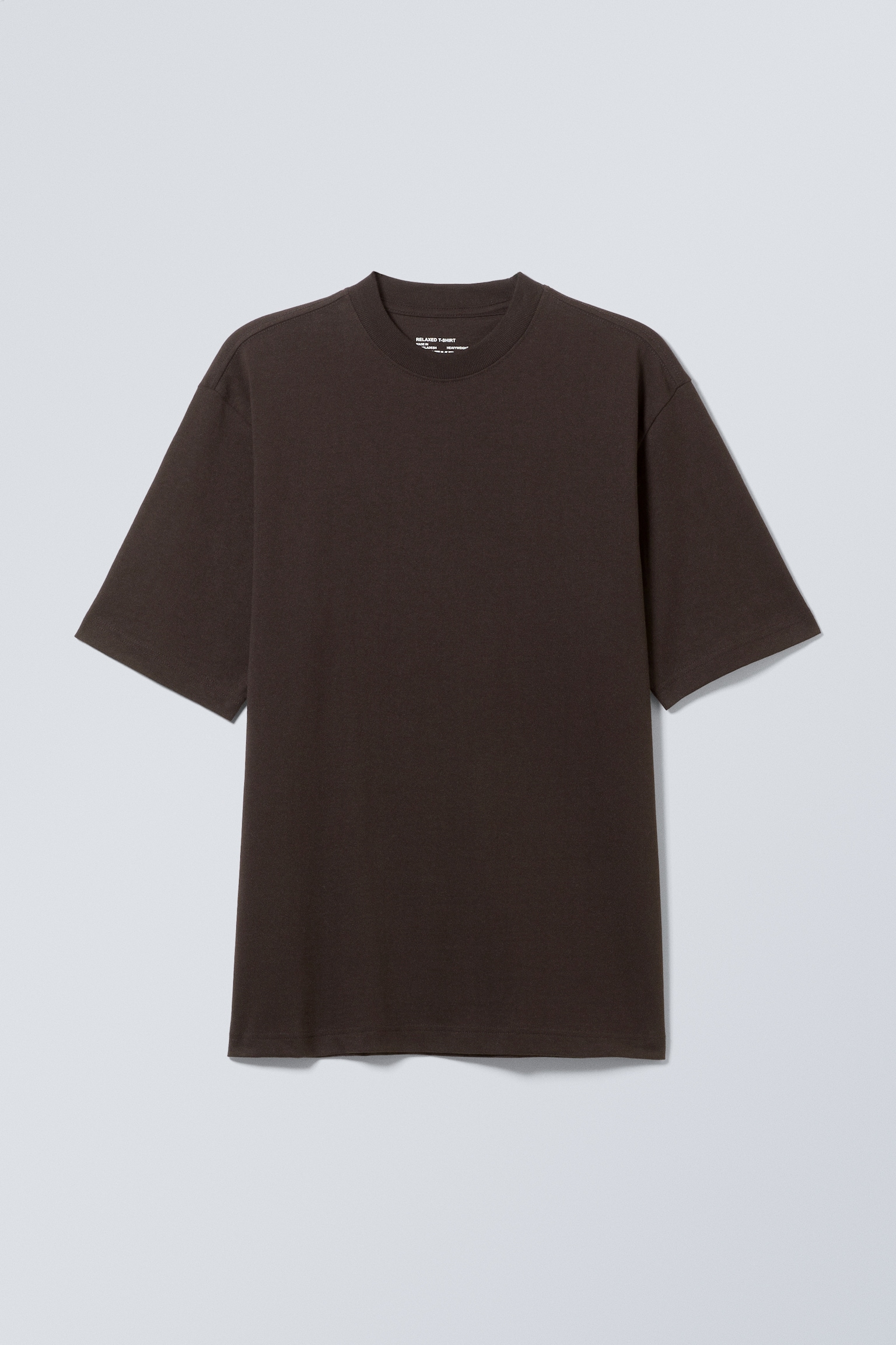 T-shirt coton manches courtes coupe décontractée - Marron foncé/Bleu marine/Noir/Blanc/Bleu clair/Vert kaki cendré/Gris chiné