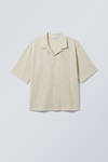 relaxed striped resort shirt - Beige Stripe | Weekday WW