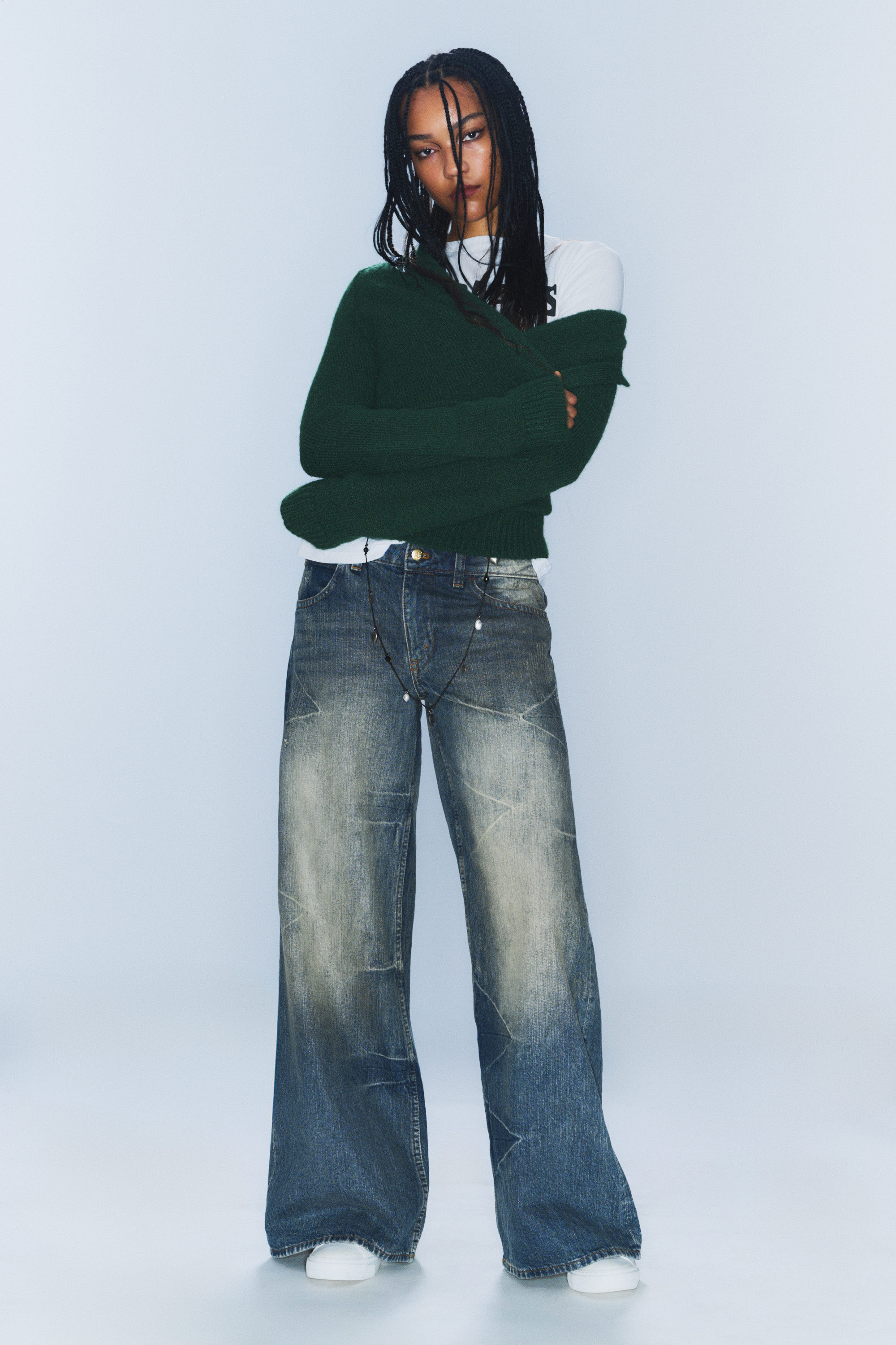 Canyon Blue - Mörkblå - Poser Regular Waist Loose Wide Jeans - 1