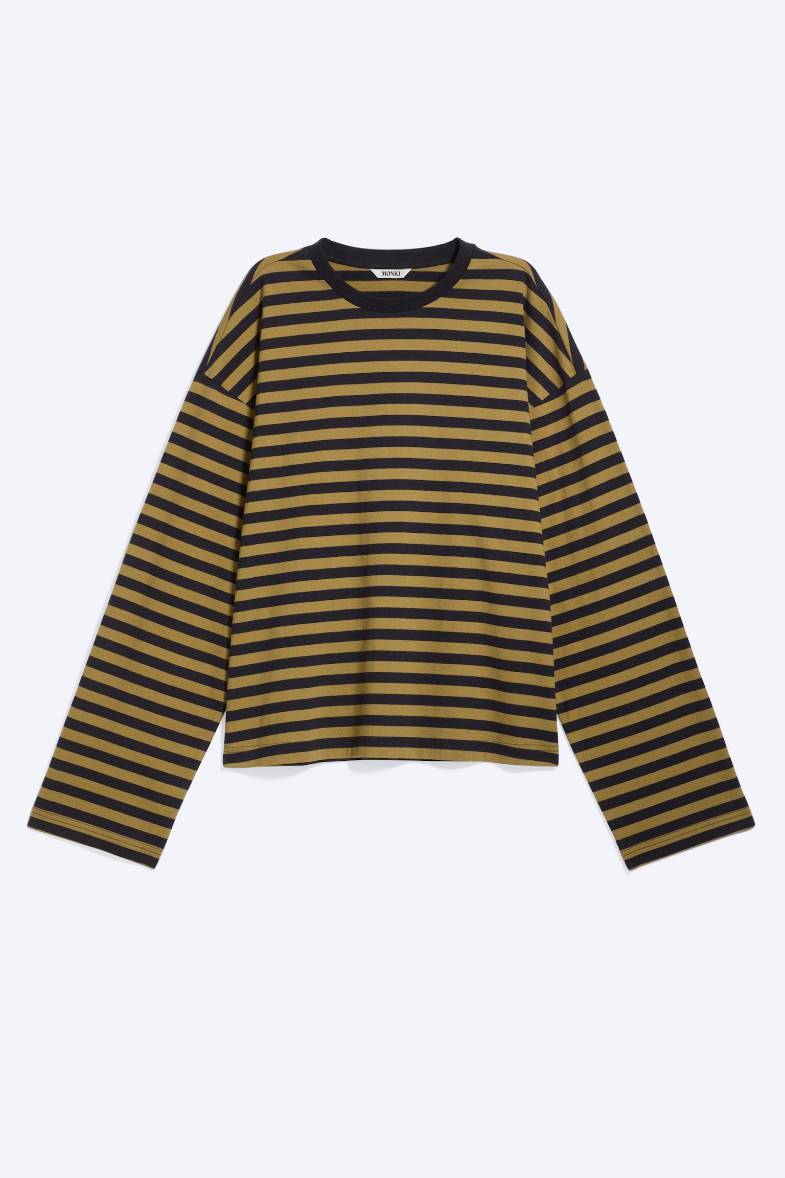 Bawełniany T-shirt z długim rękawem - Lime/Navy Stripe/Biały w paski/Ciemnoniebieski/Różowy/Biały/Brązowy/Ciemnobrązowy/Zakurzony róż/Żółty paski/Burgundowy/Niebieskie paski/Brązowy/Zakurzona biel - Brązowe paski/Różowy/Niebieski/Niebieski/Białe paski/Biały - Różowy/Czerwone paski/Niebieski/Brązowy pasek - 1