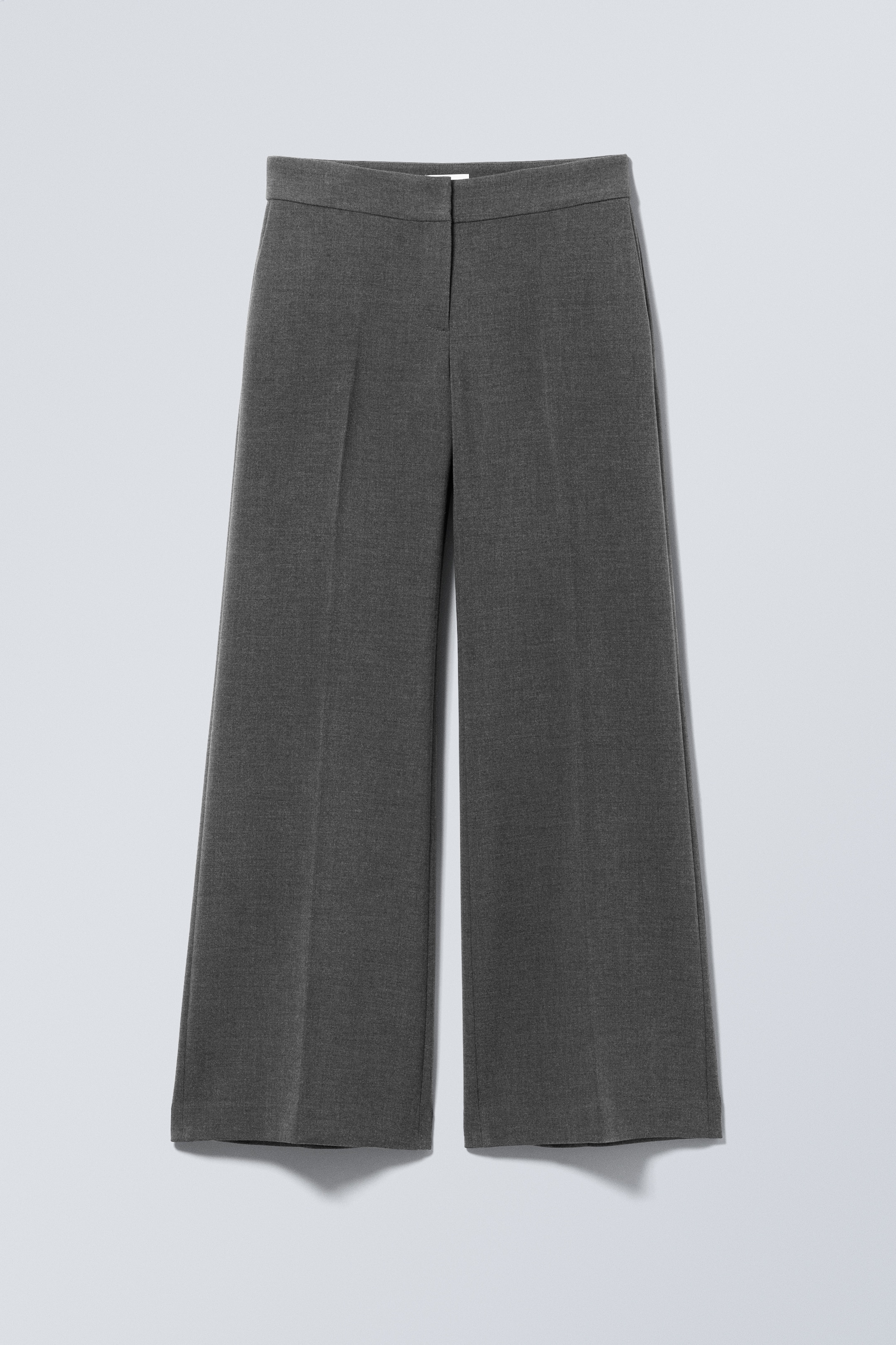 Visa större bild: Utsvängda kostymbyxor - Mörkgråmelerad - DAM | H&M SE 1