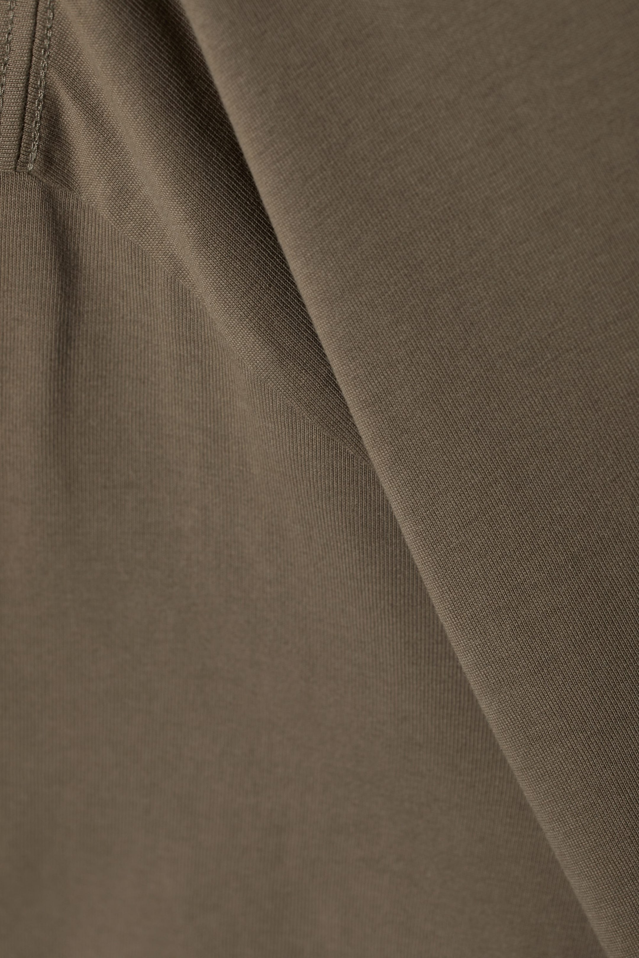 Khaki - Oversized Heavyweight T-shirt - 1