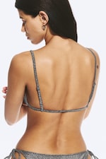 Gris foncé - scintillant - Haut de bikini triangle imprimé - 2