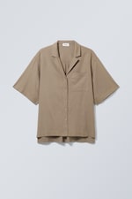 Dusty Mole - Ava Linen Mix Short Sleeve shirt - 0