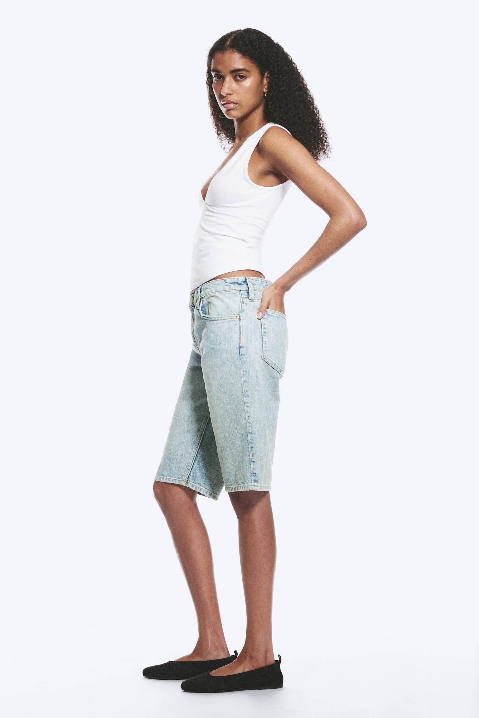 Atom low waist Regular knälånga jeansshorts - Dream Blue - Ljusblå/Blue Rinse - Mörkblå - 3