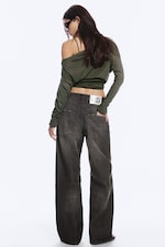 Chafe Black - Looser Regular Waist Loose Straight Jeans - 9