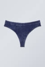 Gebleekt blauw met wassing - Miley katoenen string met wassing - 0