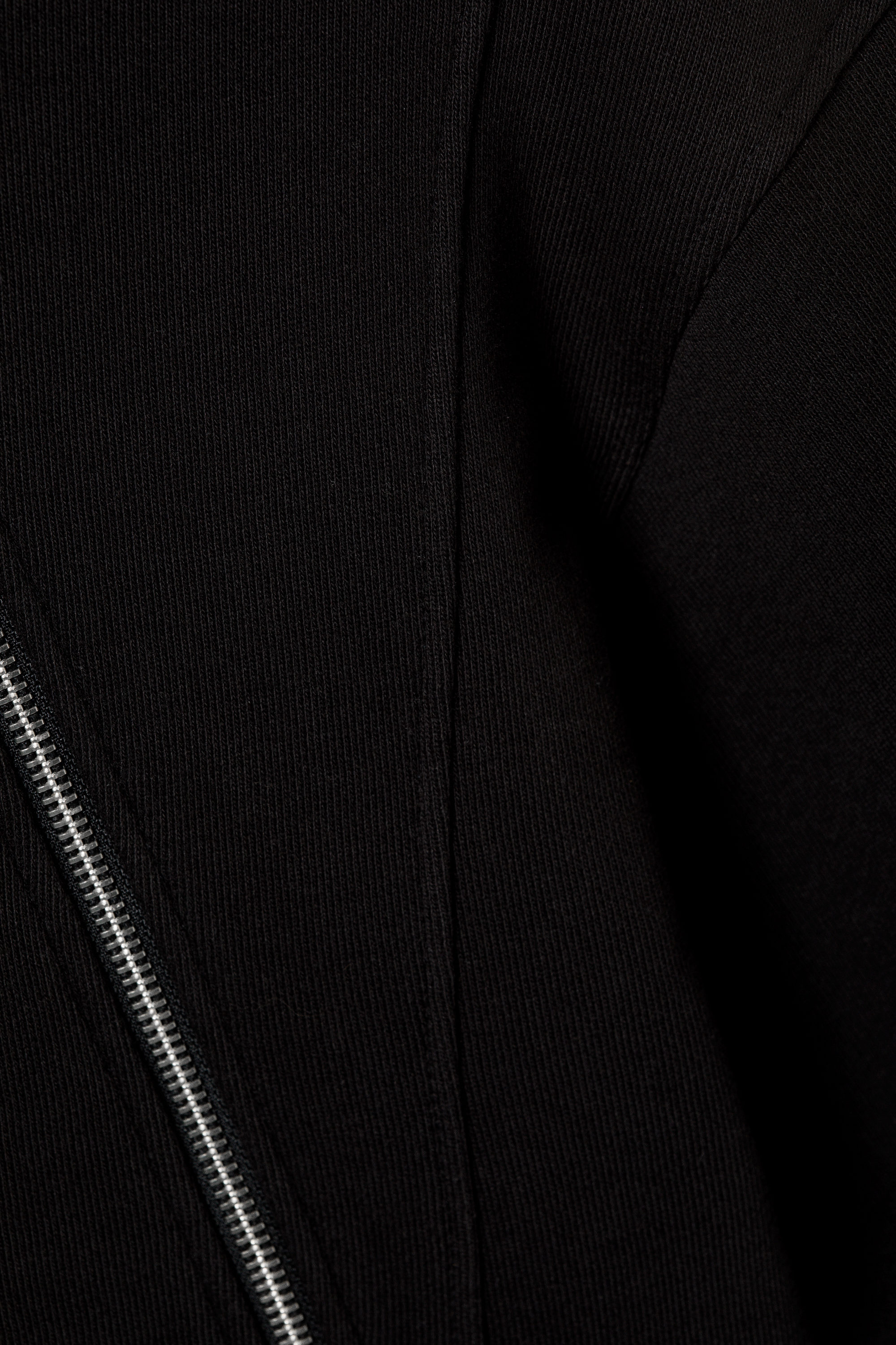 Svart - Croppad asymmetrisk zip-hoodie - 5