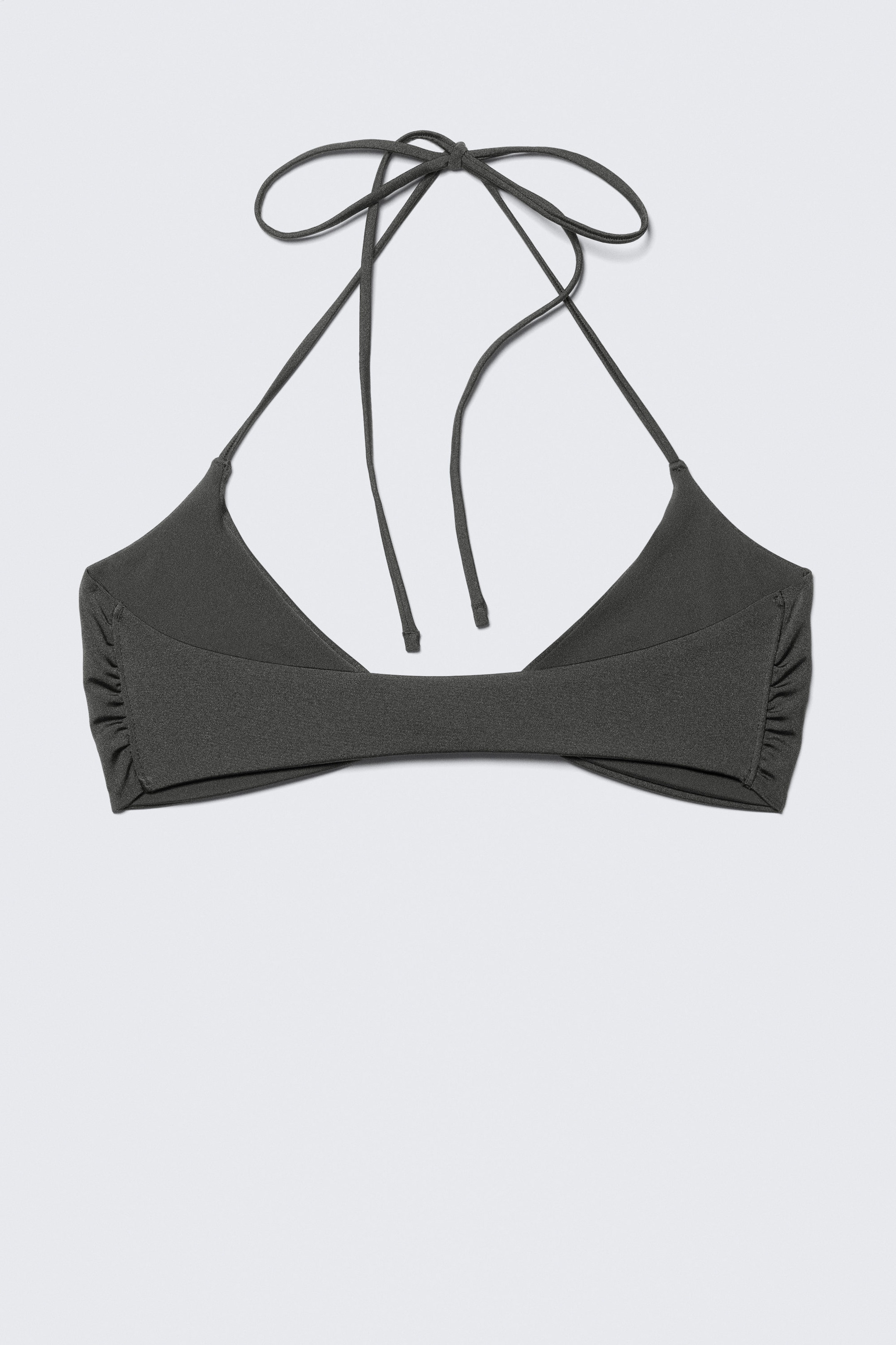 Dark Grey Shimmer - Turn Halter Bikini Top - 4