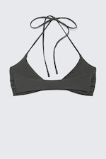 Dark Grey Shimmer - Turn Halter Bikini Top - 4