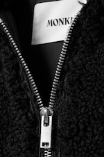 Schwarz - Gestrickter Kapuzenpullover - 4