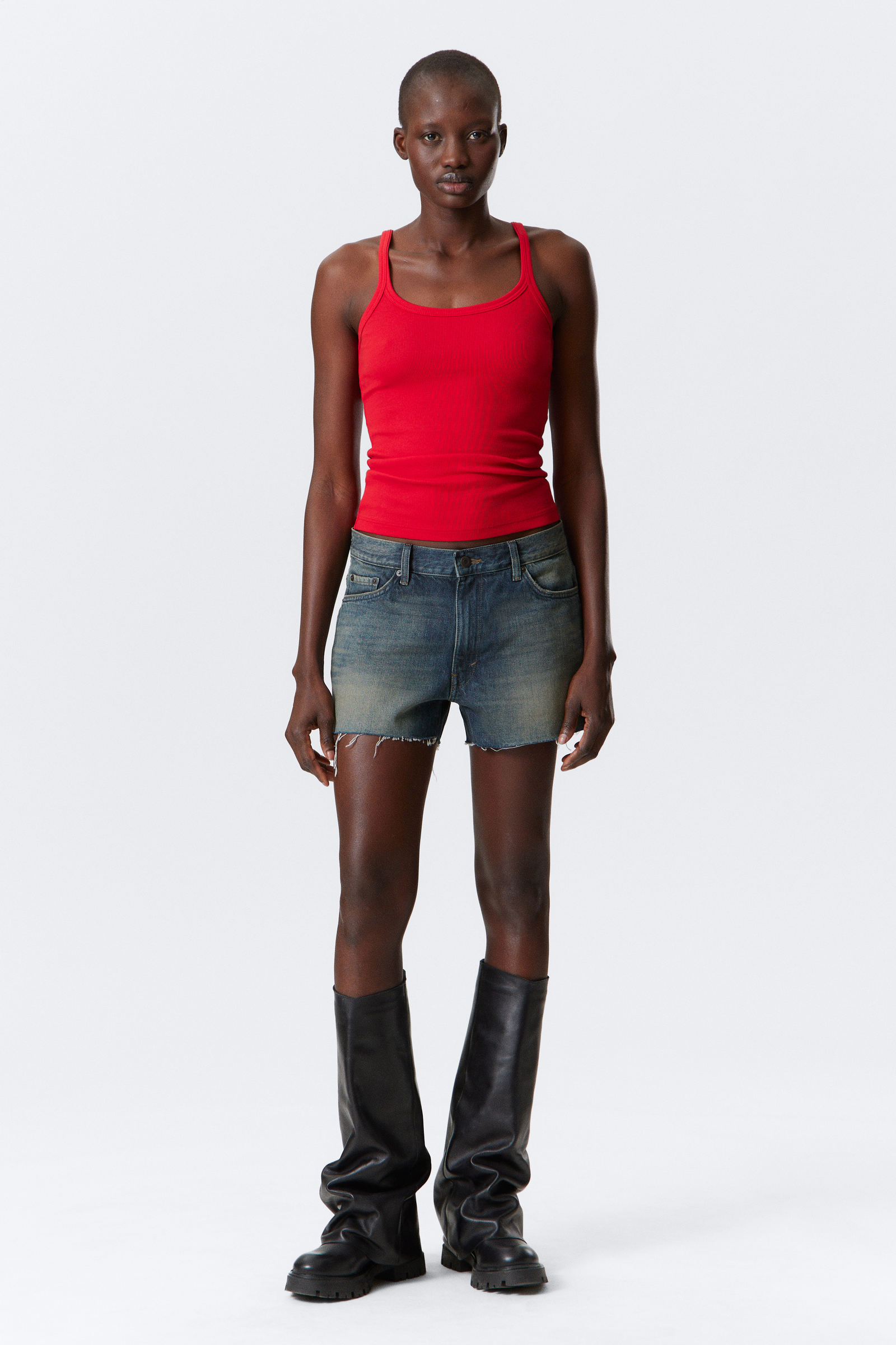 売れ筋商品|||ウィークデイ Tシャツ レディース トップス FITTED TANK - Top - lipstick red fitted rib tank top - Red | Weekday WW