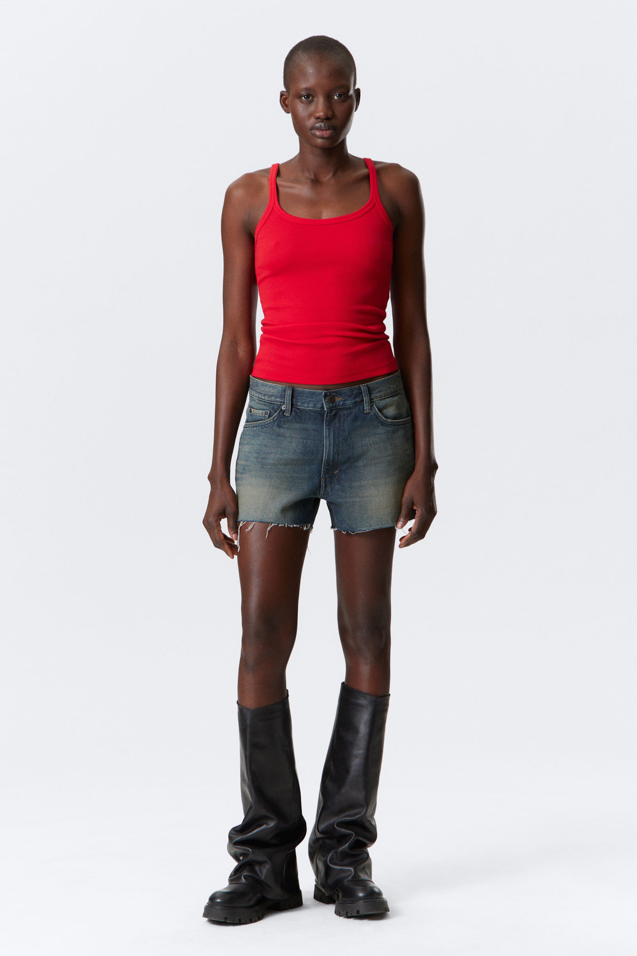 #BC0A28 - Tight Ribbad Singlet - 2