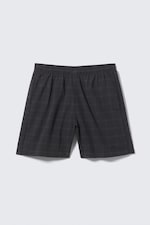 Svartrutete - Rutete badeshorts i nylon - 0