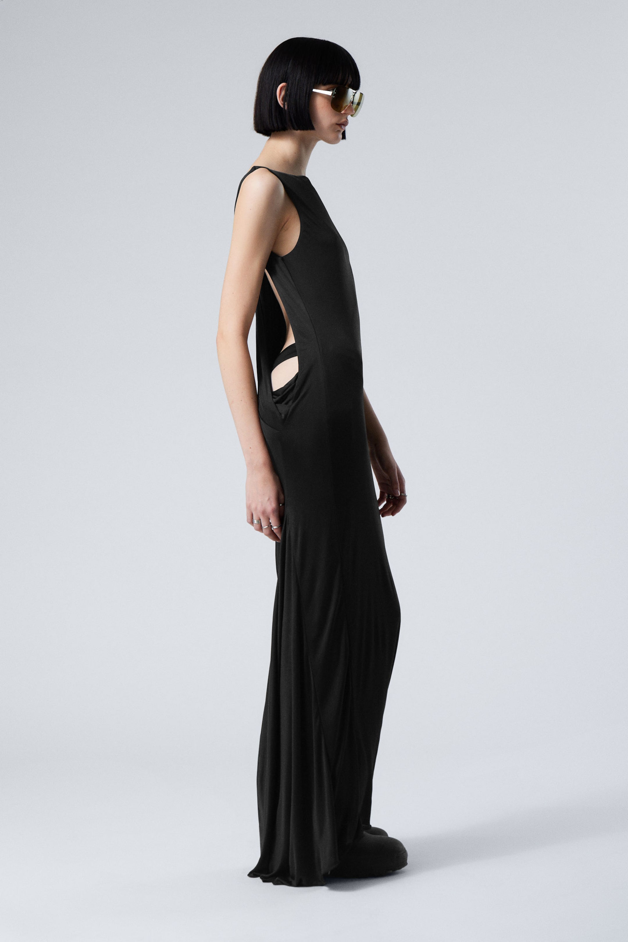 #272628 - Ärmelloses, drapiertes Maxikleid - 1