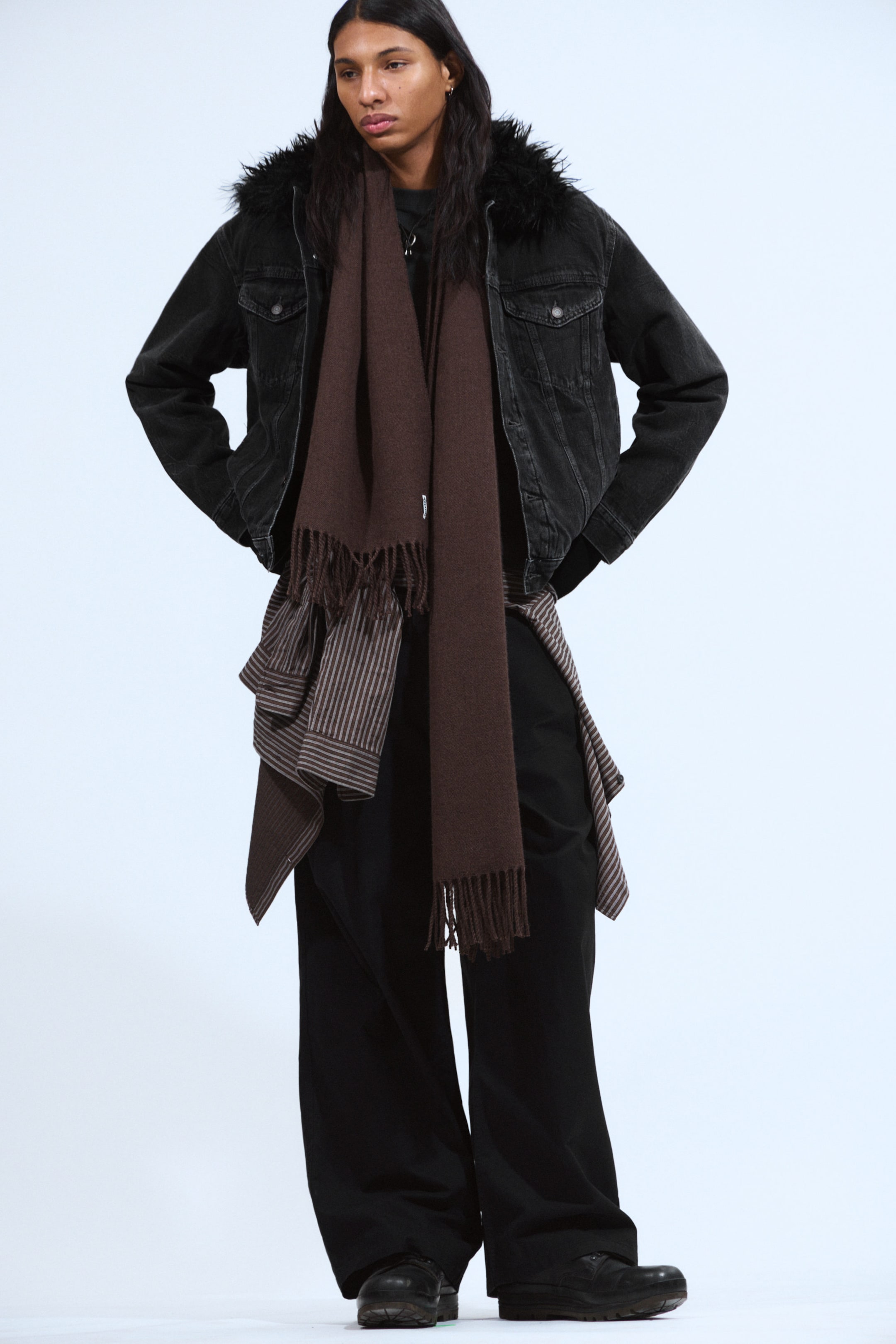 Risso Black - Black - Padded Denim Jacket - 2