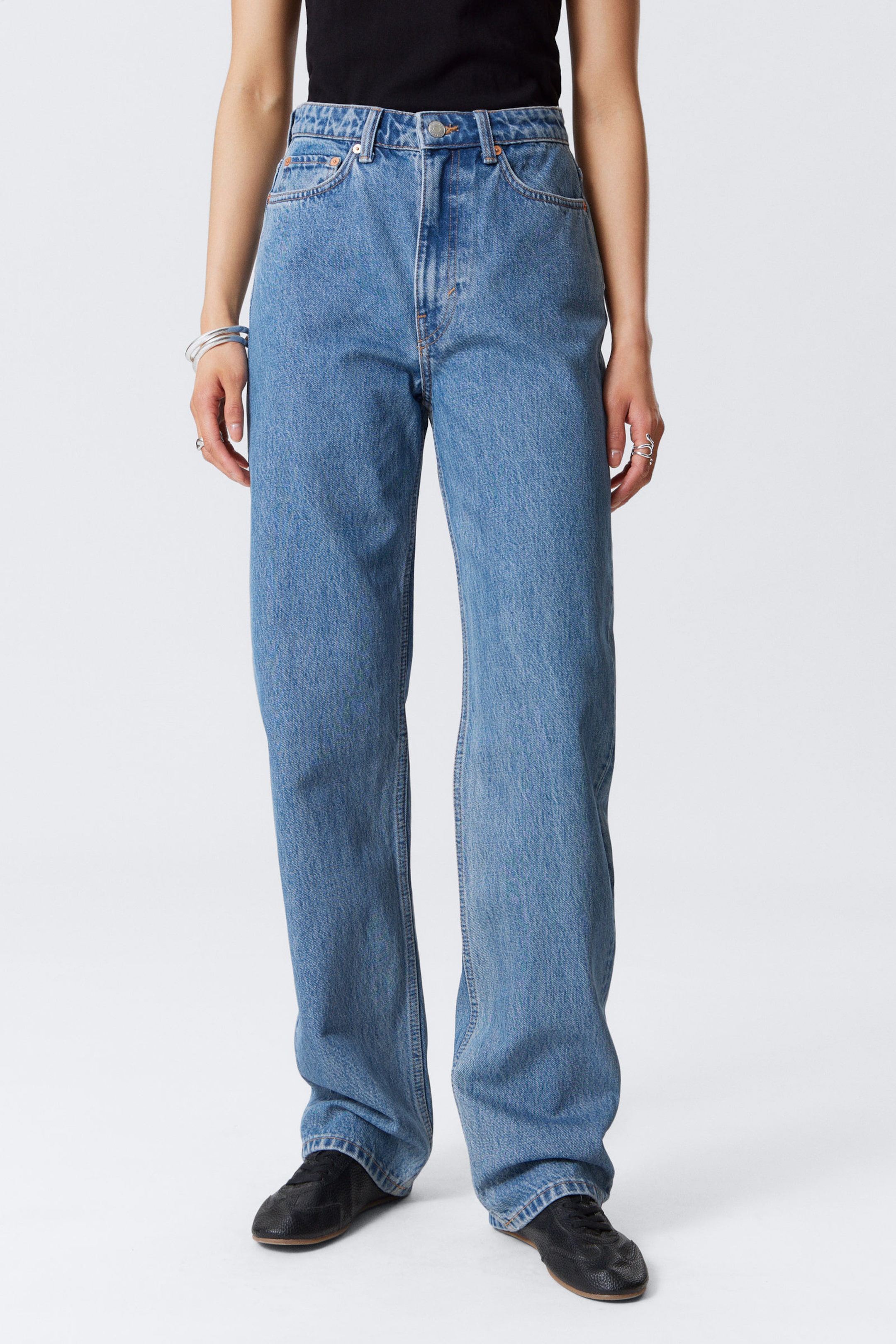 #79829D - Rowe Super High Waisted Regular Straight Leg Jeans - 2